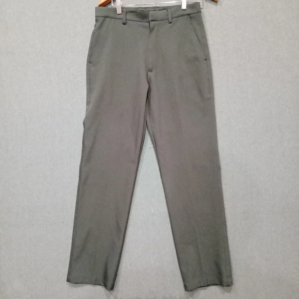 OOBE Mens Dress Pants 30/32 Charcoal Gray Flat Front Straight Leg Trousers
